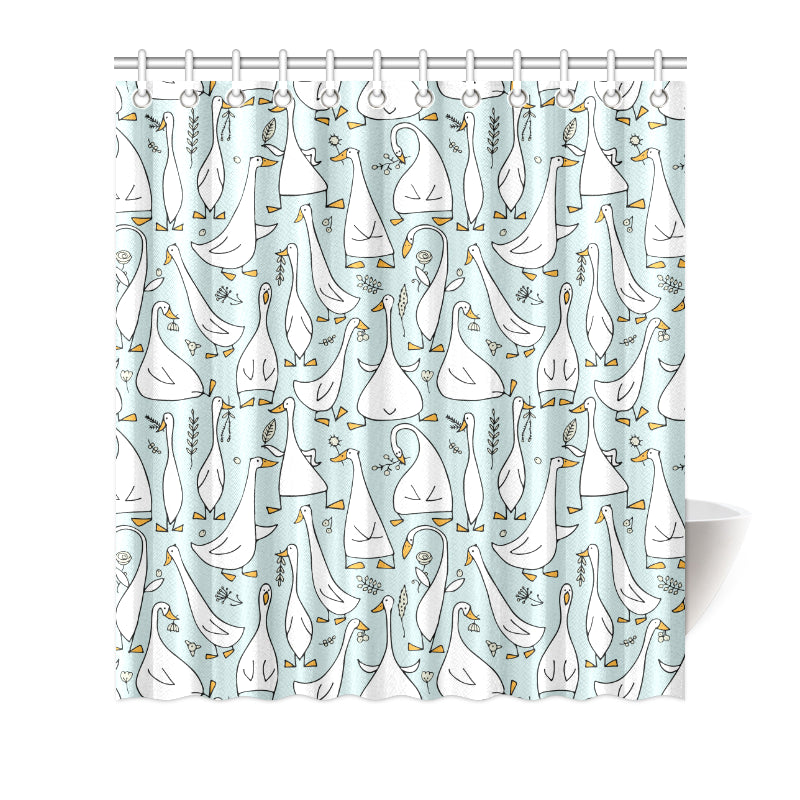 Goose Pattern Print Design 03 Shower Curtain