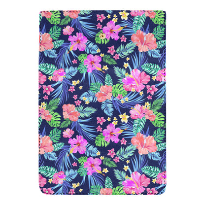 Neon Hibiscus Pattern Print Design HB016 Women's Trifold Wallet
