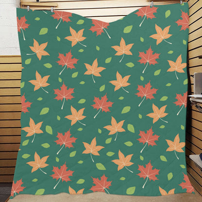 Maple Leaf Pattern Print Design 04 Premium Quilt