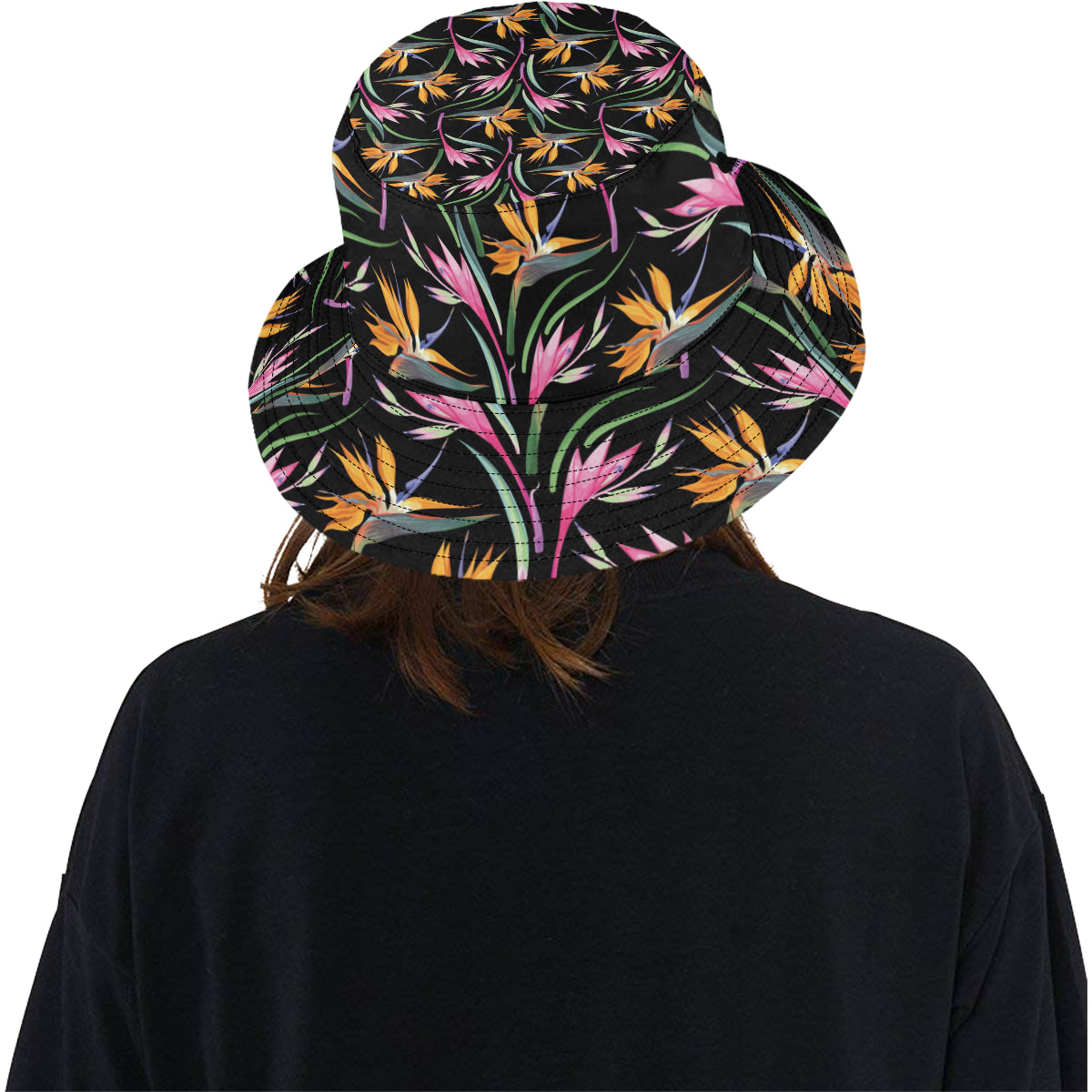 Tropical Flower Pattern Print Design TF017 Unisex Bucket Hat