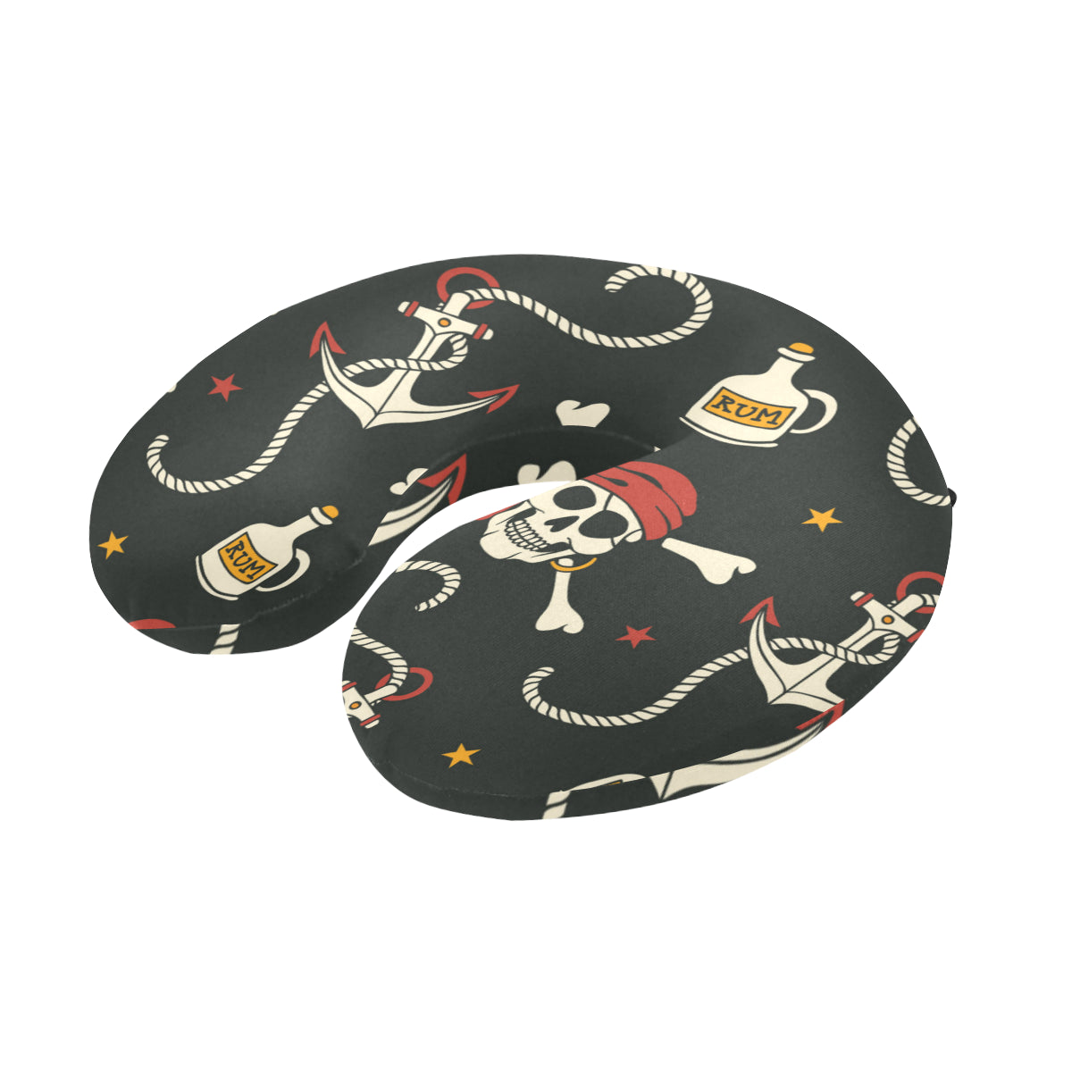 Pirate Pattern Print Design A02 U-Shaped Travel Neck Pillow
