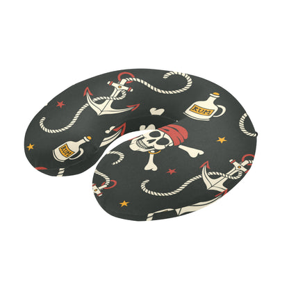 Pirate Pattern Print Design A02 U-Shaped Travel Neck Pillow