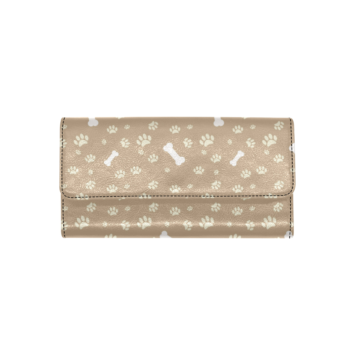 Dog Bone Paw Pattern Print Design 01 Women's Trifold Wallet