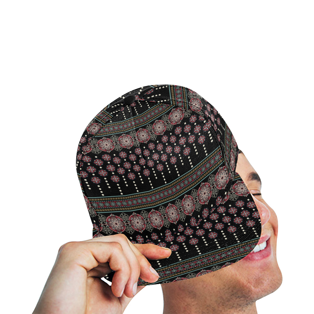 Ethnic Dot Style Print Pattern Snapback Cap