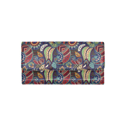 Paisley Boho Pattern Print Design A03 Women's Trifold Wallet
