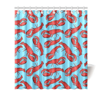 Lobster Red Pattern Print Design 03 Shower Curtain