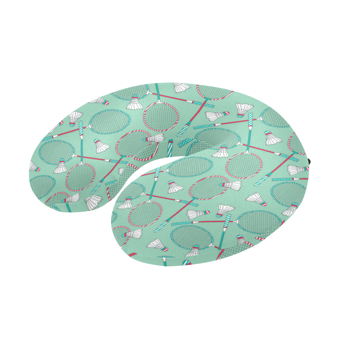 Badminton Pattern Print Design 05 U-Shaped Travel Neck Pillow