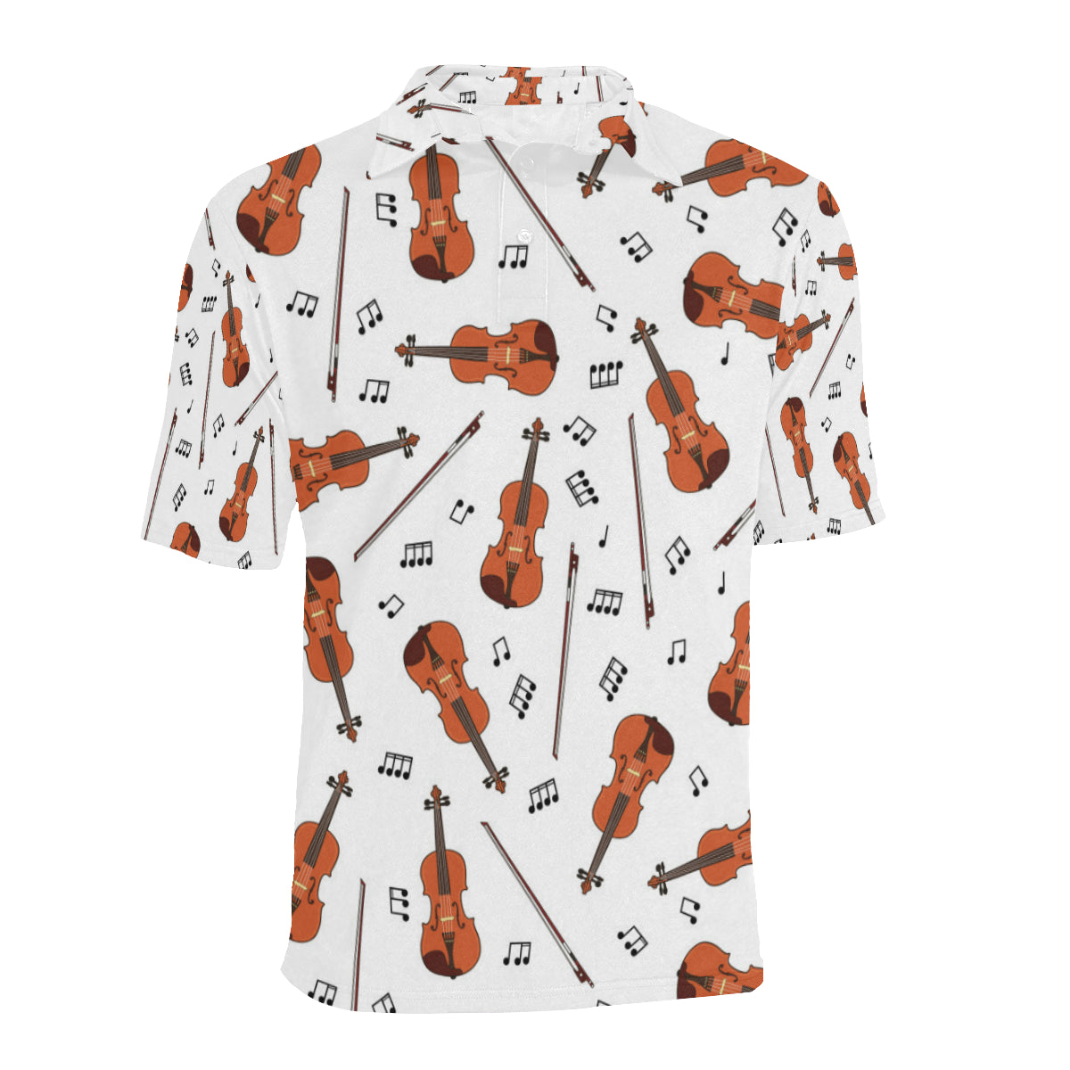 Violin Pattern Print Design 02 Men Polo Shirt