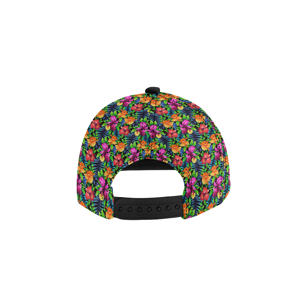 Tropical Folower Colorful Print Snapback Cap