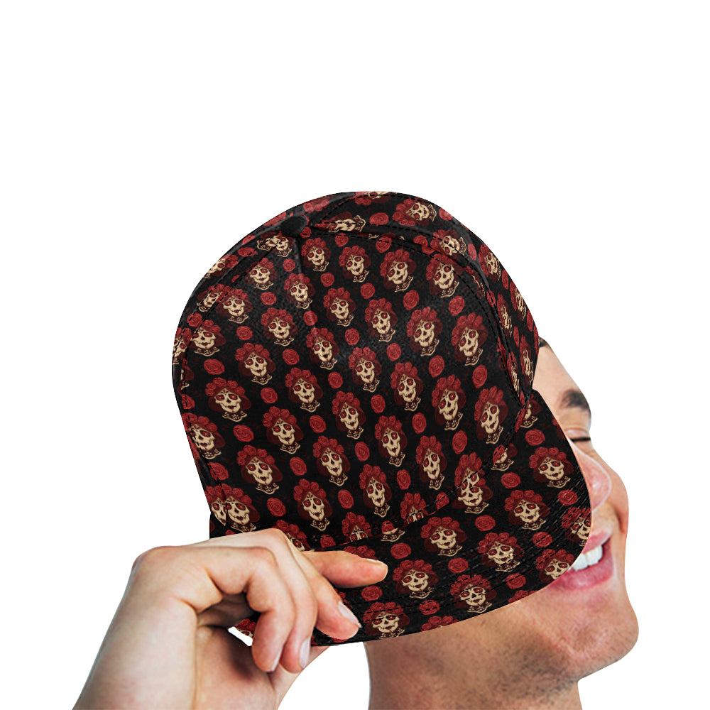 Day of the Dead Skull Girl Pattern Snapback Cap