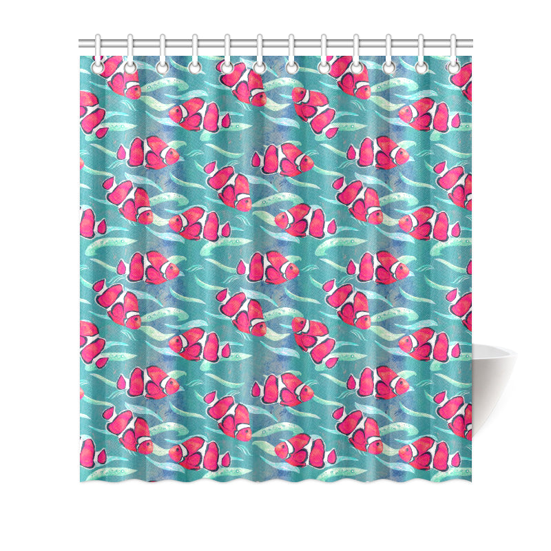 Clownfish Pattern Print Design 02 Shower Curtain