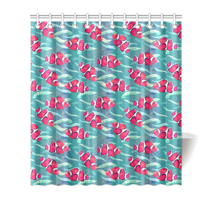 Clownfish Pattern Print Design 02 Shower Curtain
