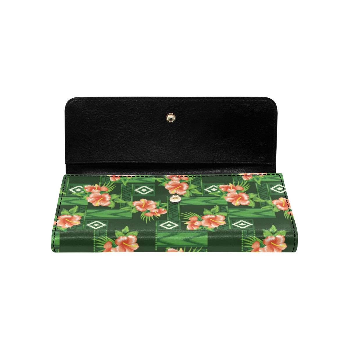 Hibiscus Pattern Print Design HB05 Women's Trifold Wallet