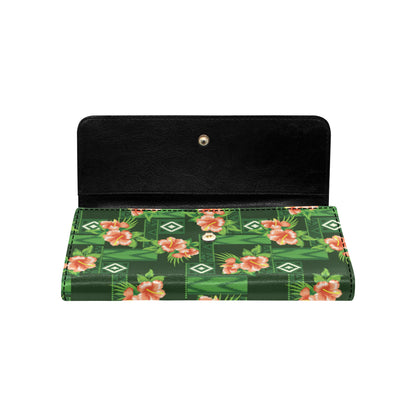 Hibiscus Pattern Print Design HB05 Women's Trifold Wallet