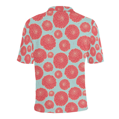 Marigold Pattern Print Design MR03 Men Polo Shirt