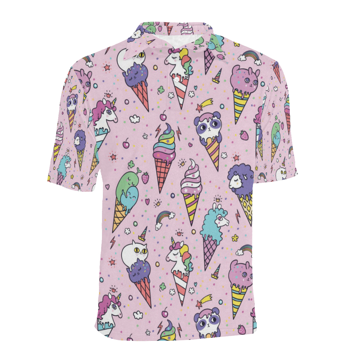 Ice Cream Pattern Print Design IC05 Men Polo Shirt