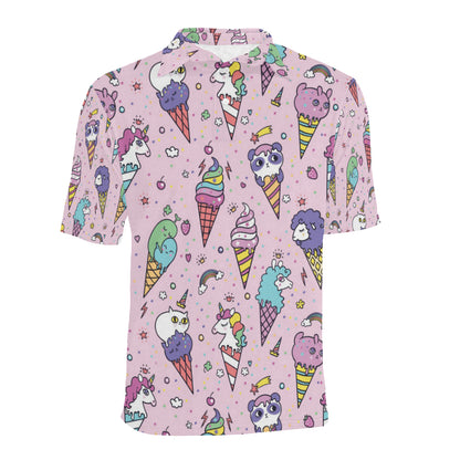 Ice Cream Pattern Print Design IC05 Men Polo Shirt