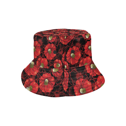 Camellia Pattern Print Design CM06 Unisex Bucket Hat