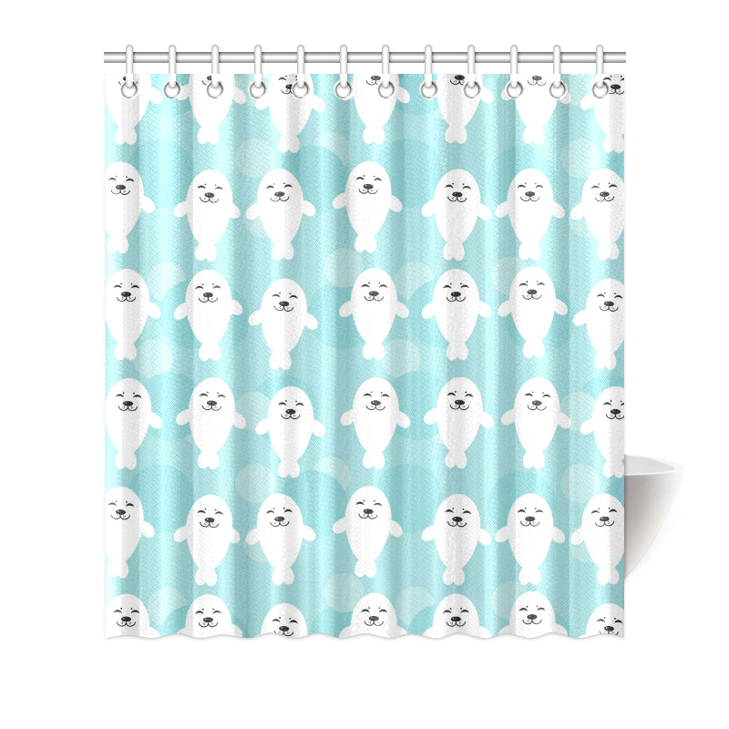 Sea Lion Baby Pattern Print Design 01 Shower Curtain