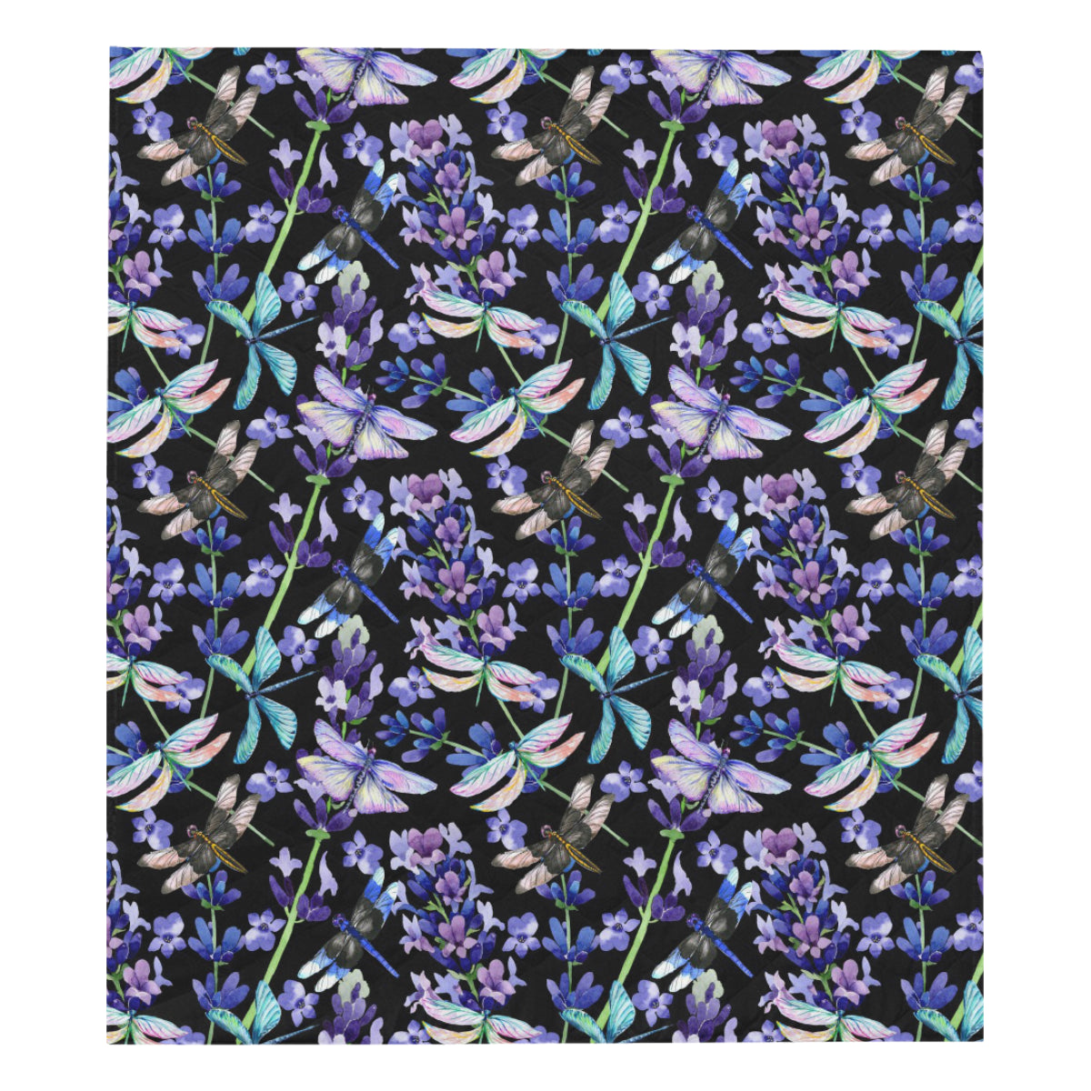 Lavender Dragonfly Pattern Print Design LV03 Premium Quilt