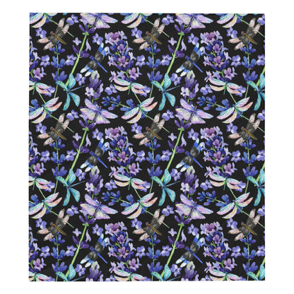 Lavender Dragonfly Pattern Print Design LV03 Premium Quilt