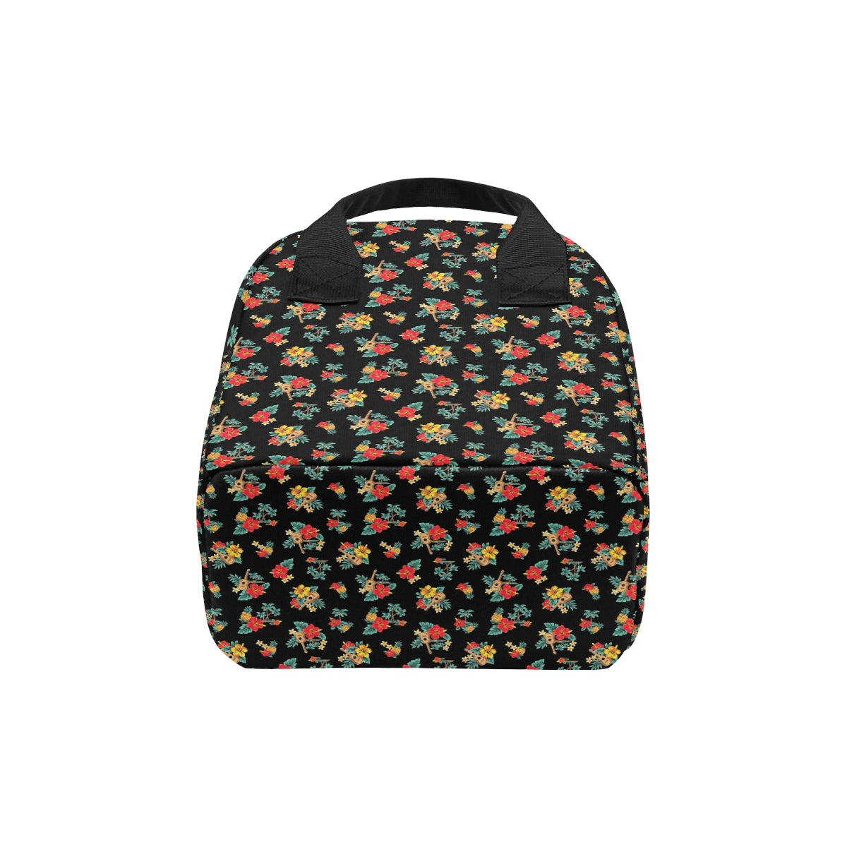 Hawaiian Flower Themed Print Insulated Lunch Bag