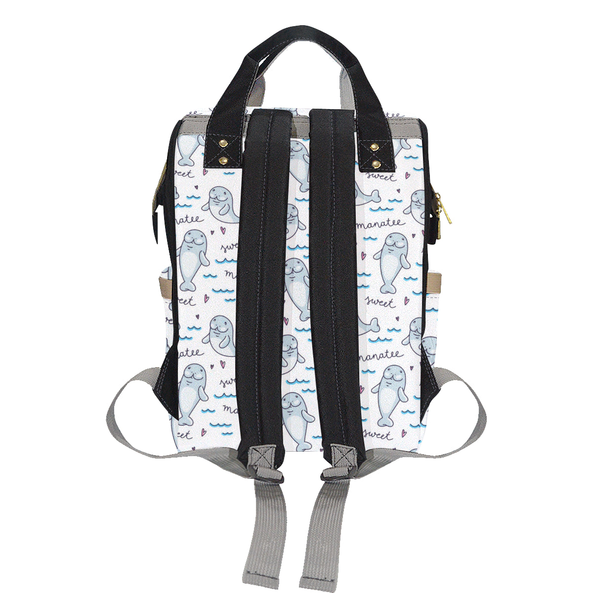 Manatee Baby Pattern Print Design 03 Diaper Bag Backpack