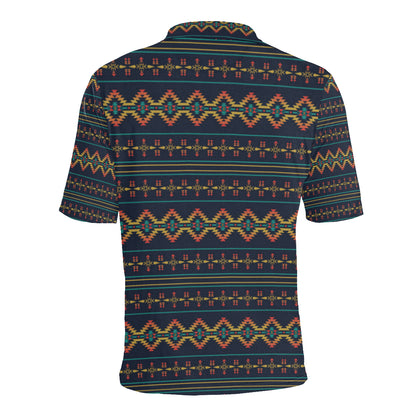 Southwest American Design Themed Print Men Polo Shirt