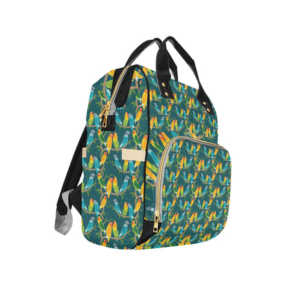 Lovebird Pattern Print Design 02 Diaper Bag Backpack