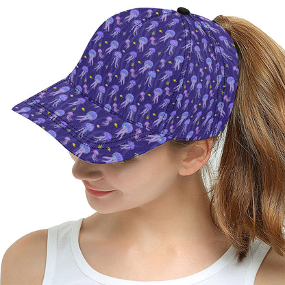 Jellyfish Style Print Snapback Cap