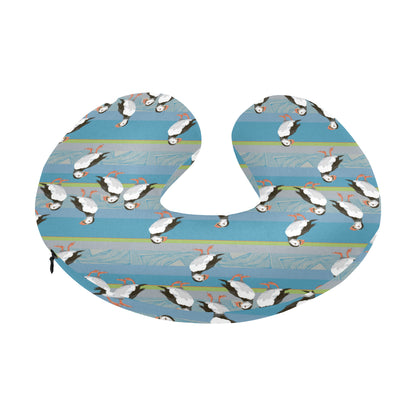 Puffin Pattern Print Design A01 U-Shaped Travel Neck Pillow