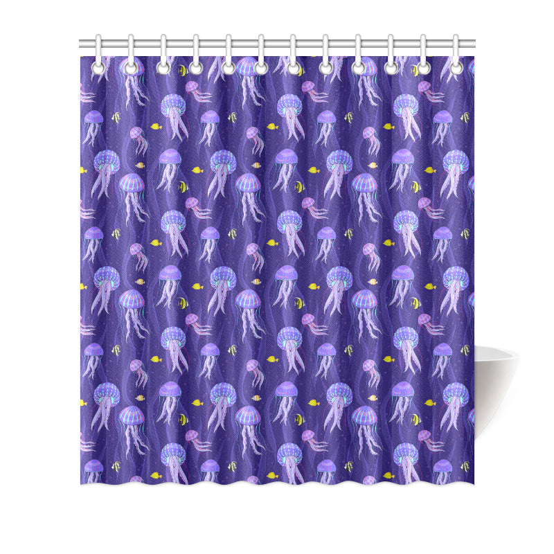 Jellyfish Style Print Shower Curtain