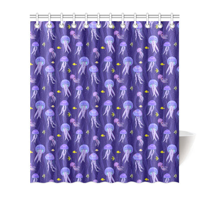 Jellyfish Style Print Shower Curtain