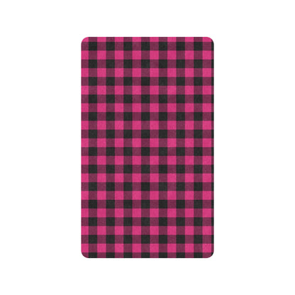 Pink Tartan Plaid Pattern Rubber Doormat