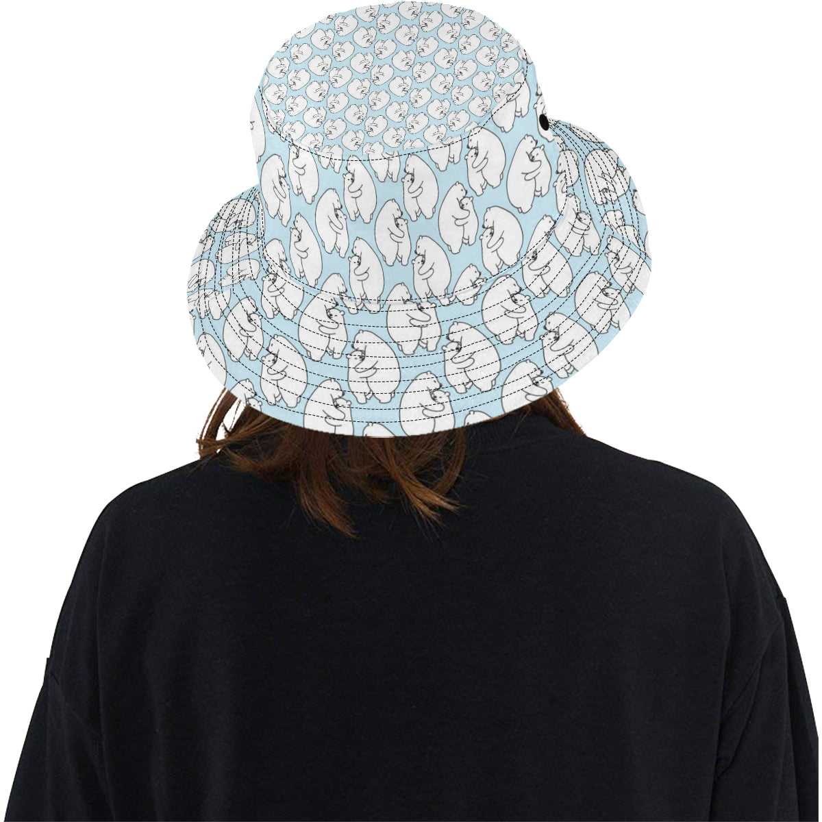 Polar Bear Pattern Print Design PB08 Unisex Bucket Hat