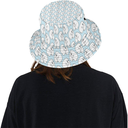 Polar Bear Pattern Print Design PB08 Unisex Bucket Hat