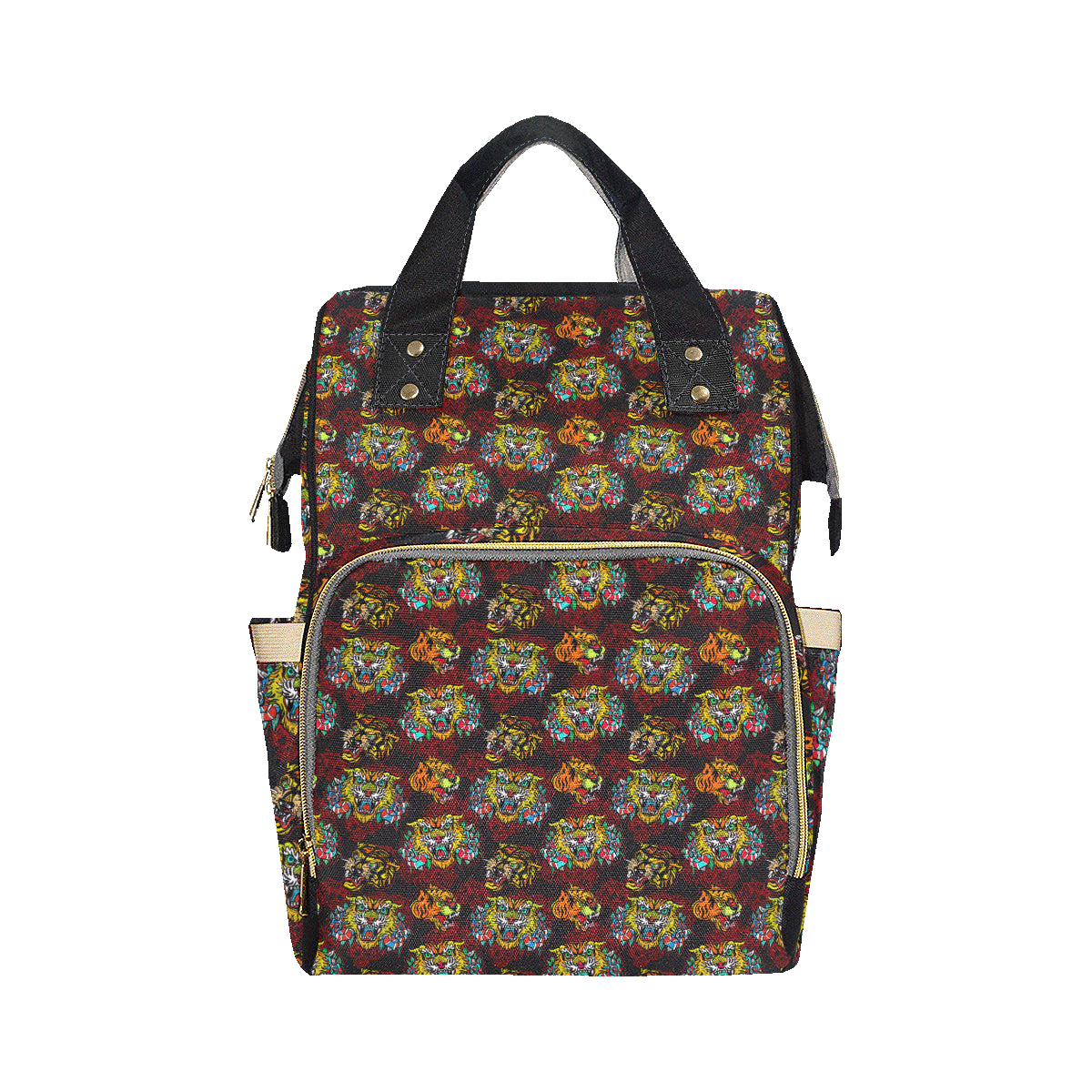 Tattoo Tiger Colorful Design Diaper Bag Backpack