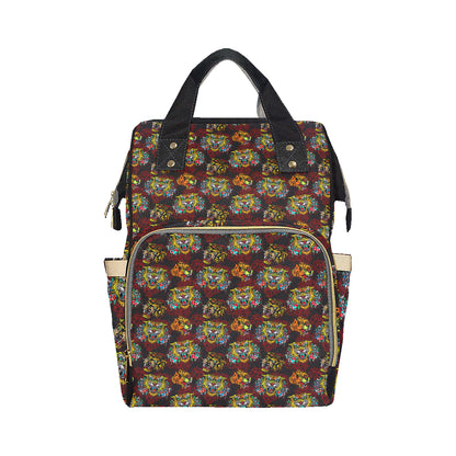 Tattoo Tiger Colorful Design Diaper Bag Backpack