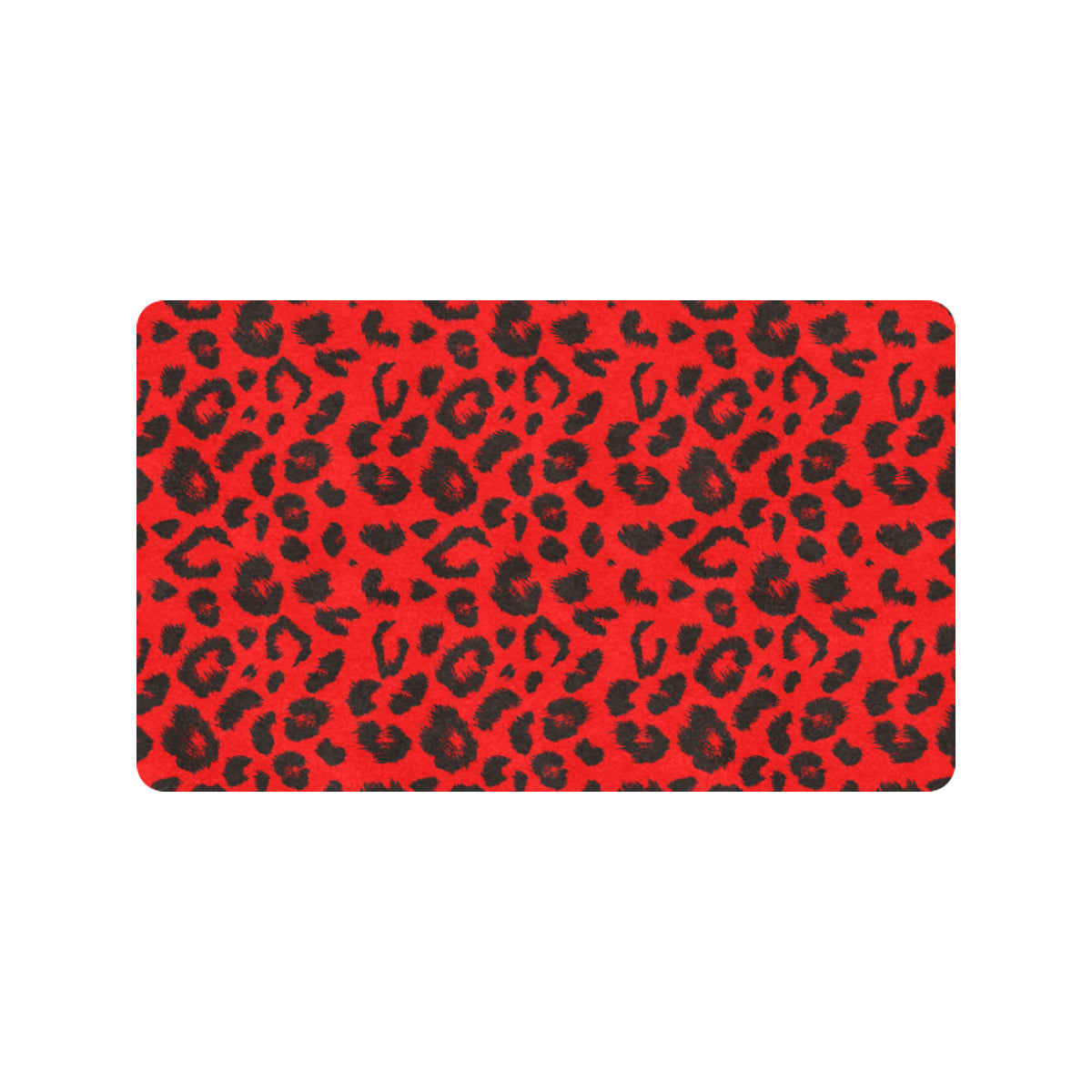 Leopard Red Skin Print Rubber Doormat