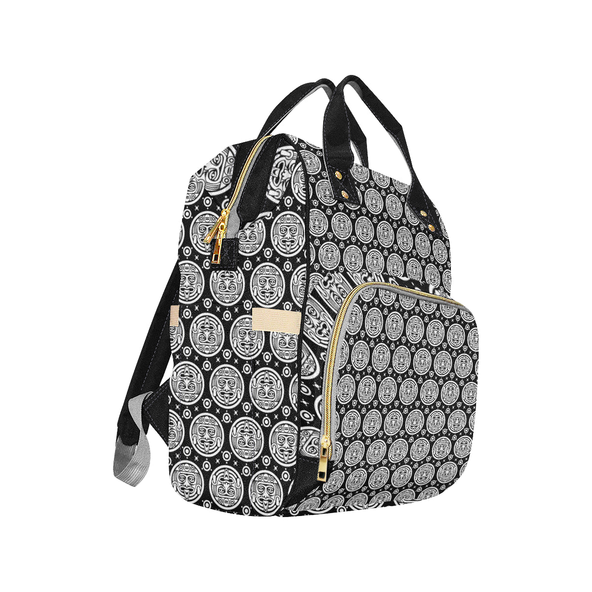 Calendar Aztec White Black Print Pattern Diaper Bag Backpack
