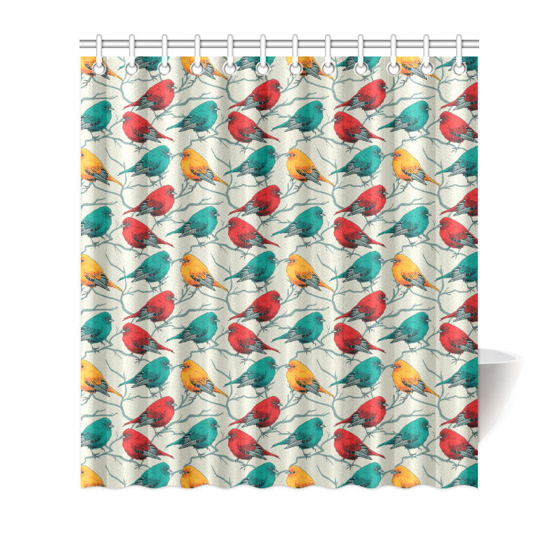 Birds Pattern Print Design 04 Shower Curtain