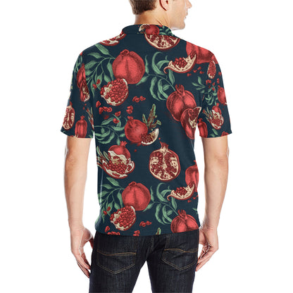 Pomegranate Pattern Print Design PG04 Men Polo Shirt