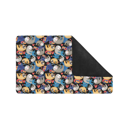Sloth Cartoon Design Themed Print Rubber Doormat