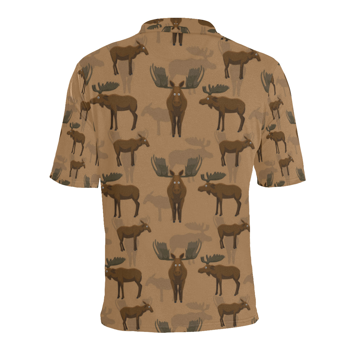 Moose Pattern Print Design 03 Men Polo Shirt