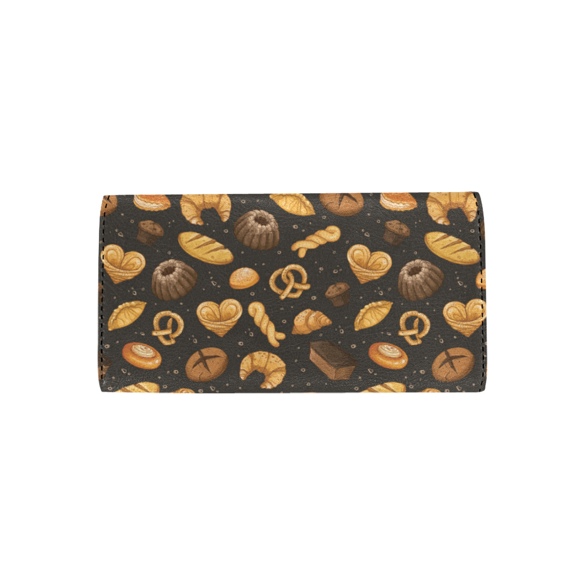 Bread Pattern Print Design 05 Women's Trifold Wallet
