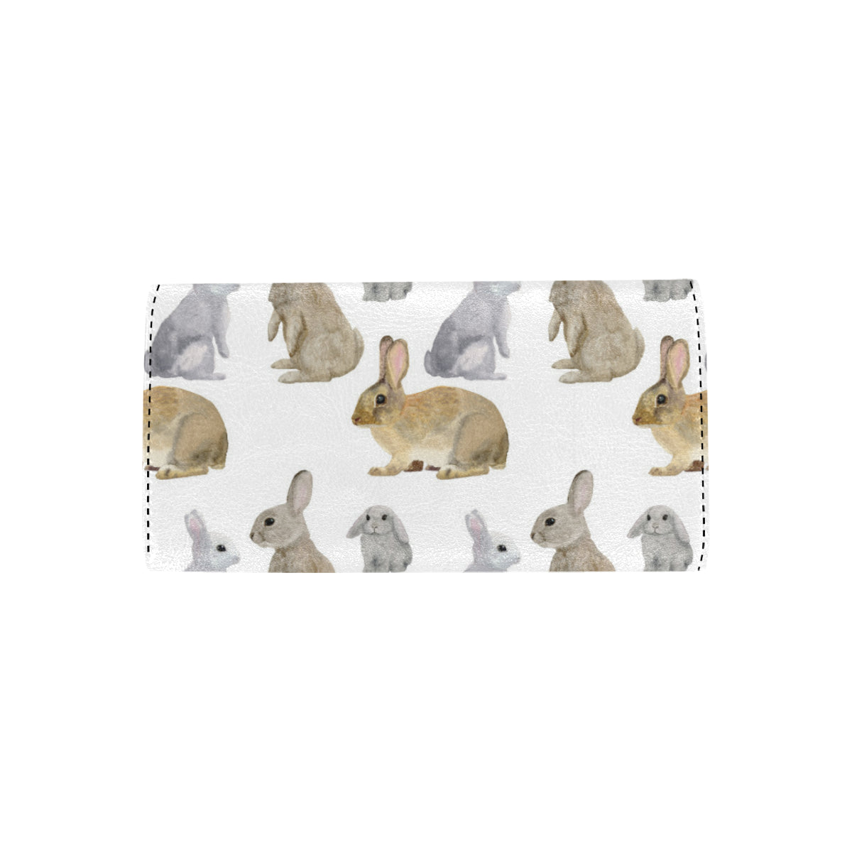 Rabbit Pattern Print Design 02 Women's Trifold Wallet