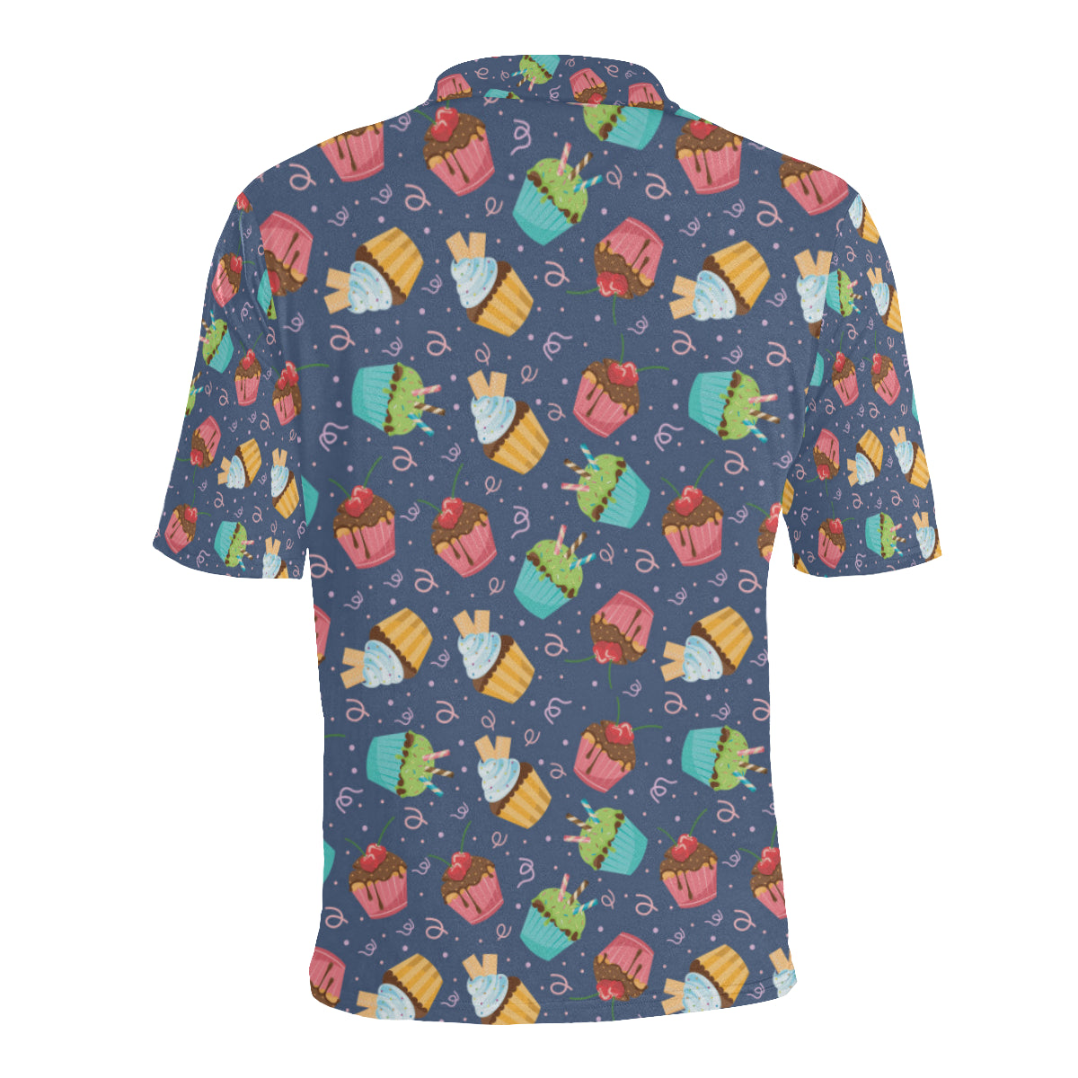 Cupcake Pattern Print Design 02 Men Polo Shirt