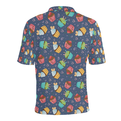 Cupcake Pattern Print Design 02 Men Polo Shirt