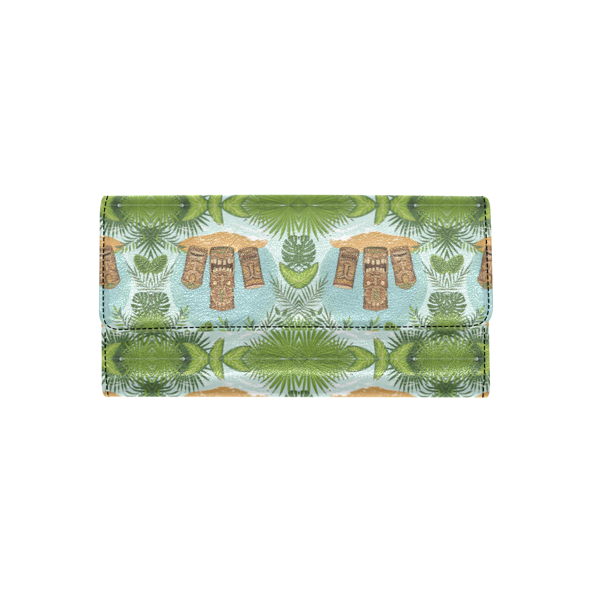 Tiki Wood Island Women's Trifold Wallet