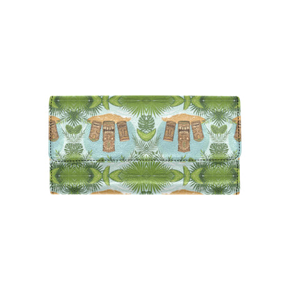Tiki Wood Island Women's Trifold Wallet